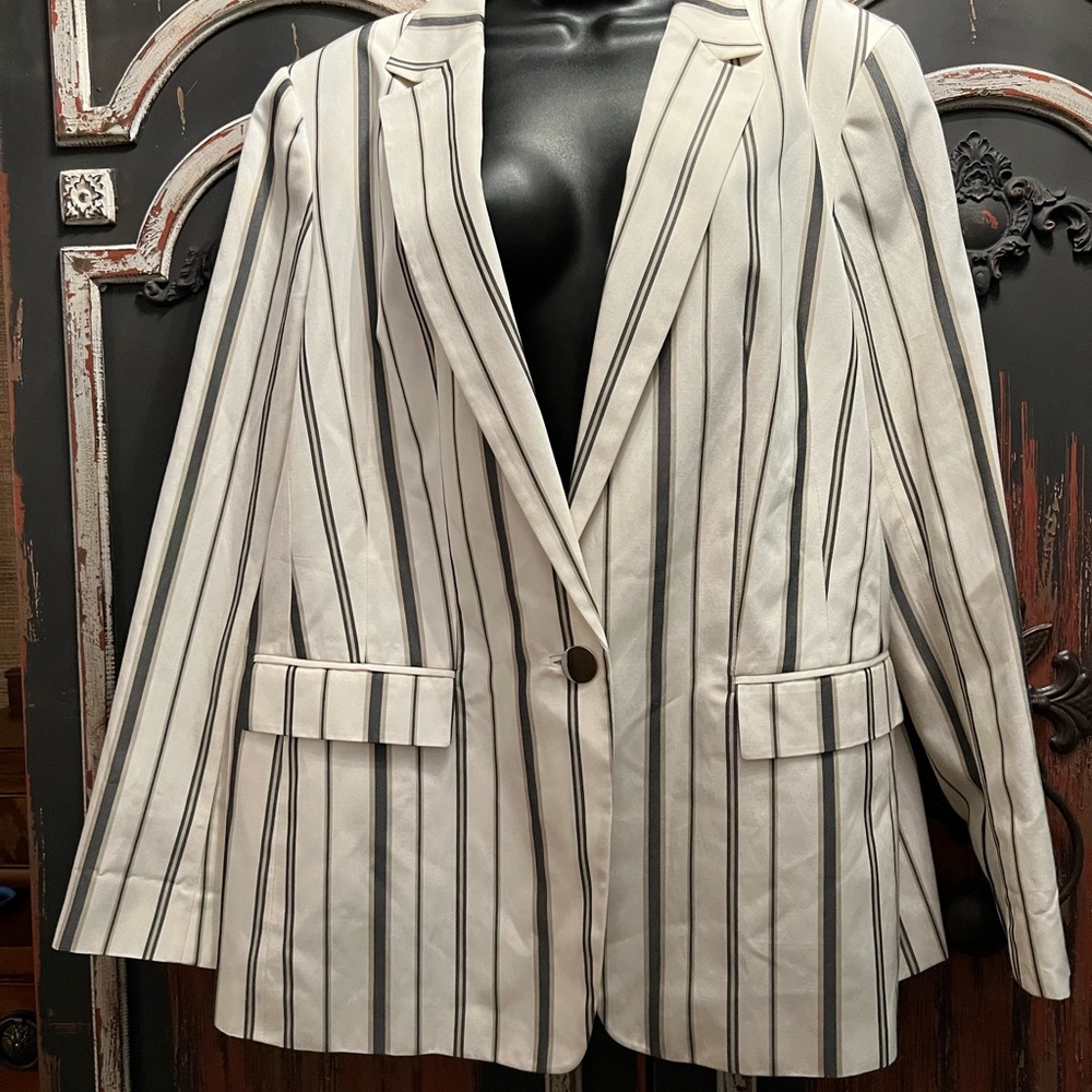 Lafayette 148 New York striped oversized (loose fitting) blazer/jacket.